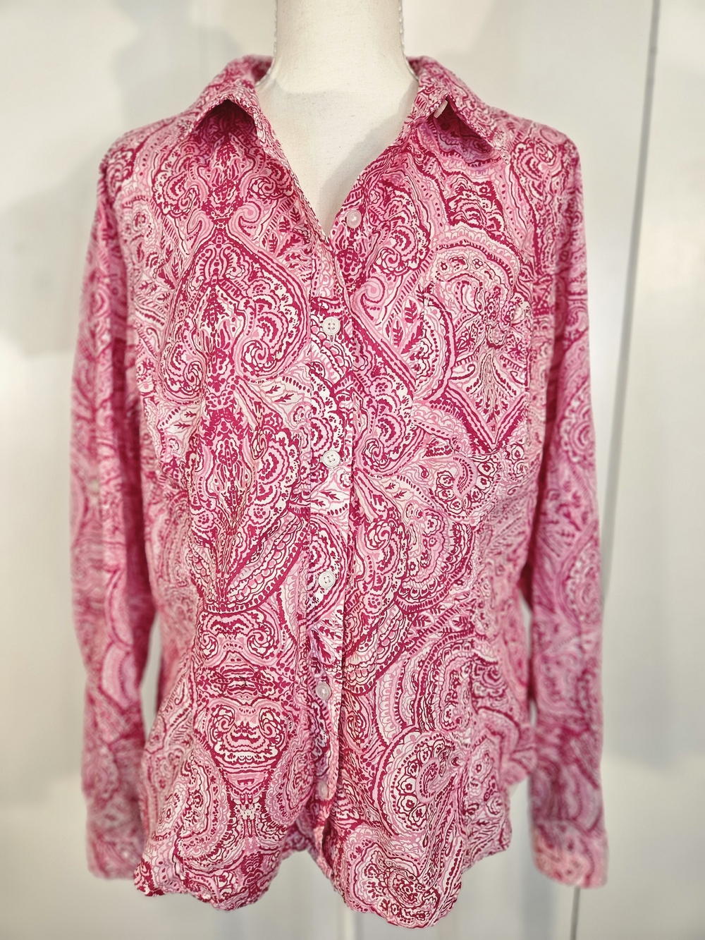 Jones New York Sport Pink Paisley Print Blouse - Picture 3 of 7